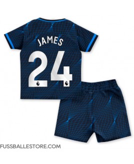 Günstige Chelsea Reece James #24 Auswärts Trikotsatzt Kinder 2023-24 Kurzarm (+ Kurze Hosen)